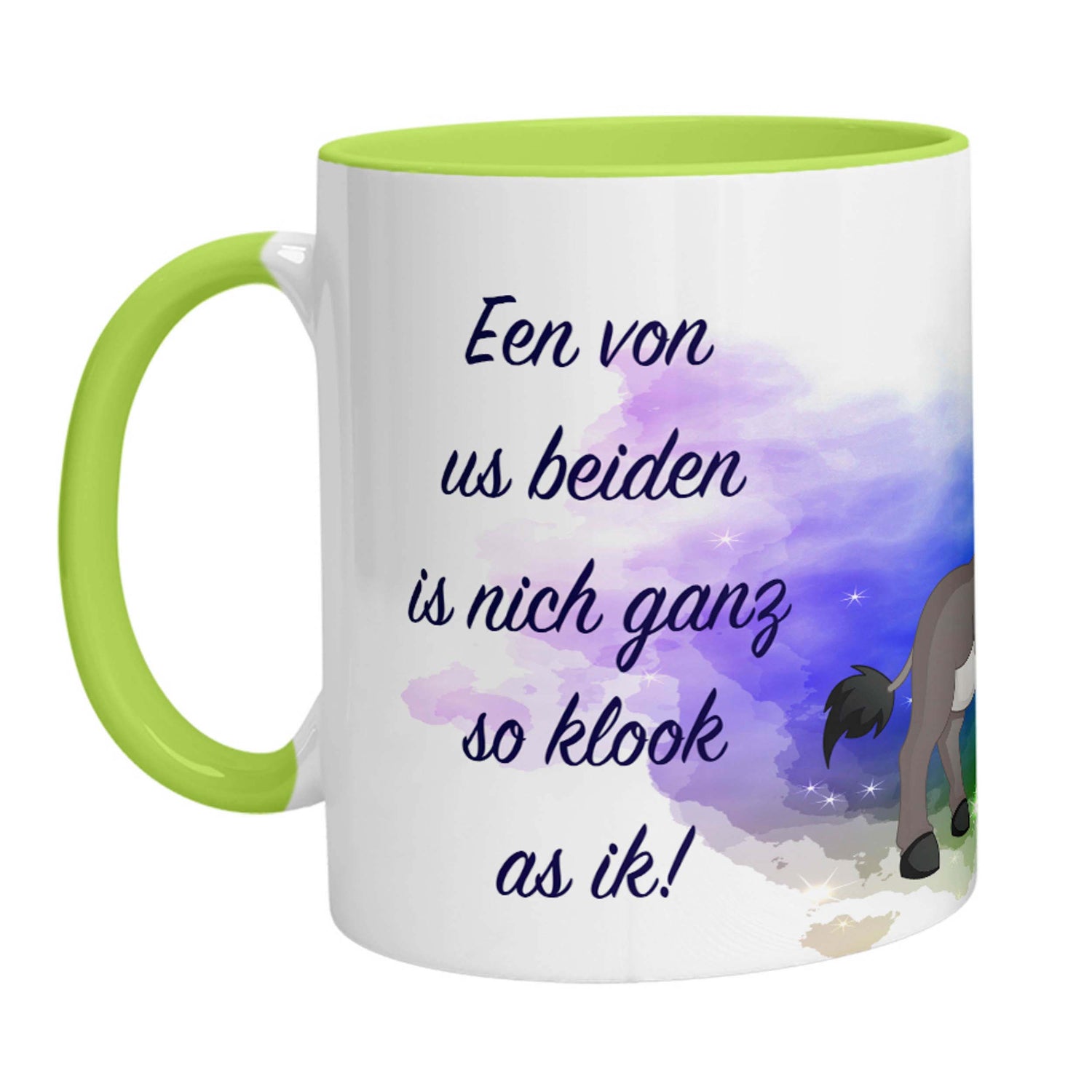 Tasse - Esel Een von us beiden is nich ganz so klook as ik - Zwergenstick