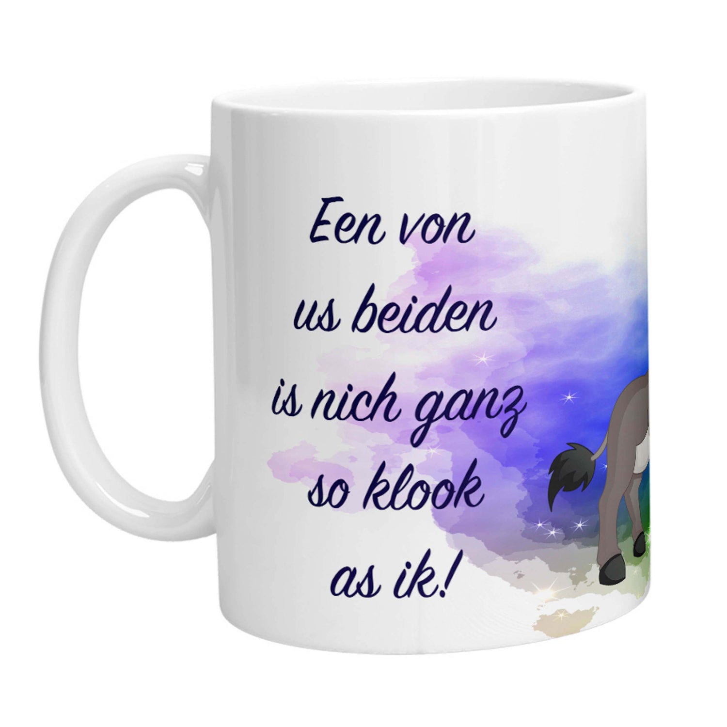 Tasse - Esel Een von us beiden is nich ganz so klook as ik - Zwergenstick