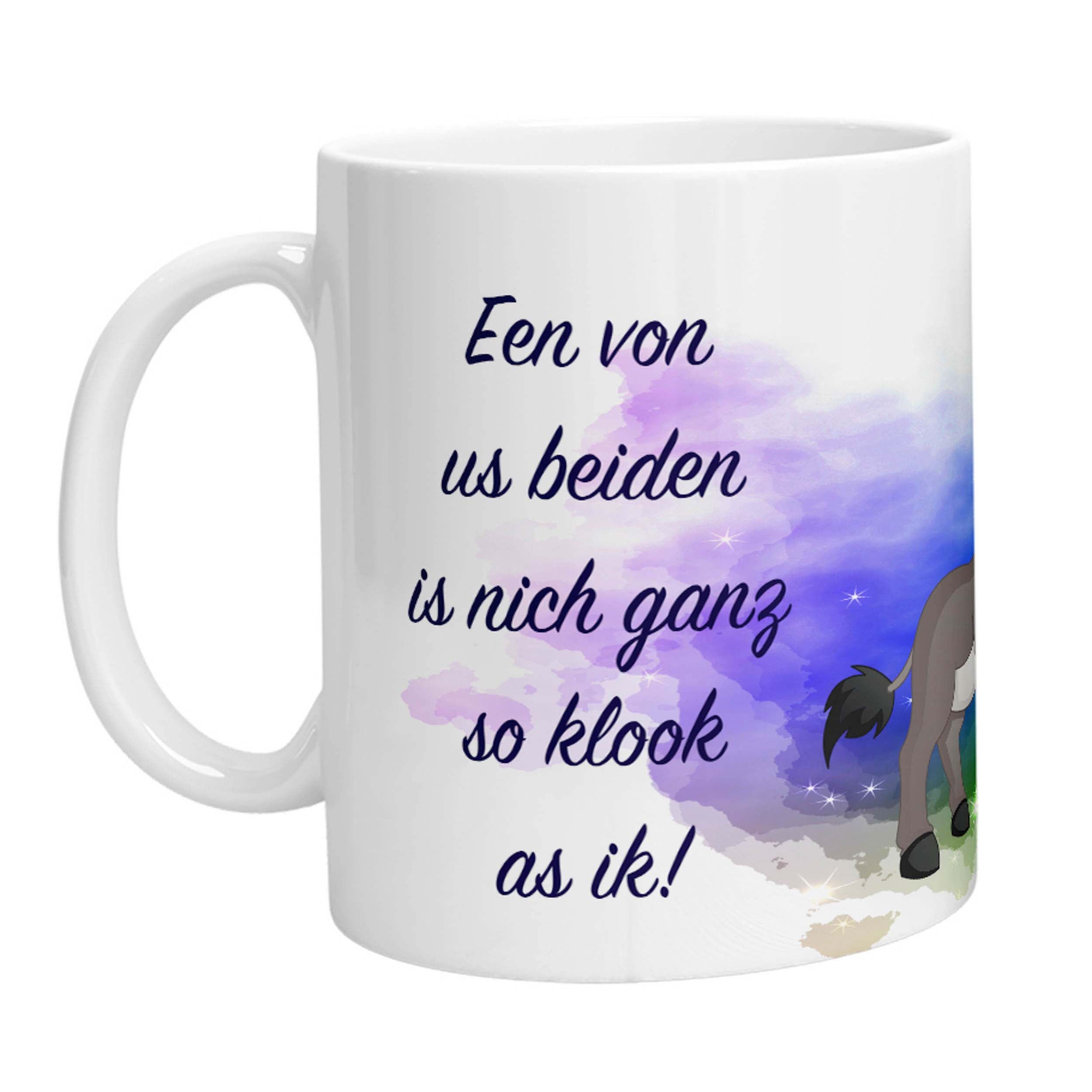 Tasse - Esel Een von us beiden is nich ganz so klook as ik - Zwergenstick