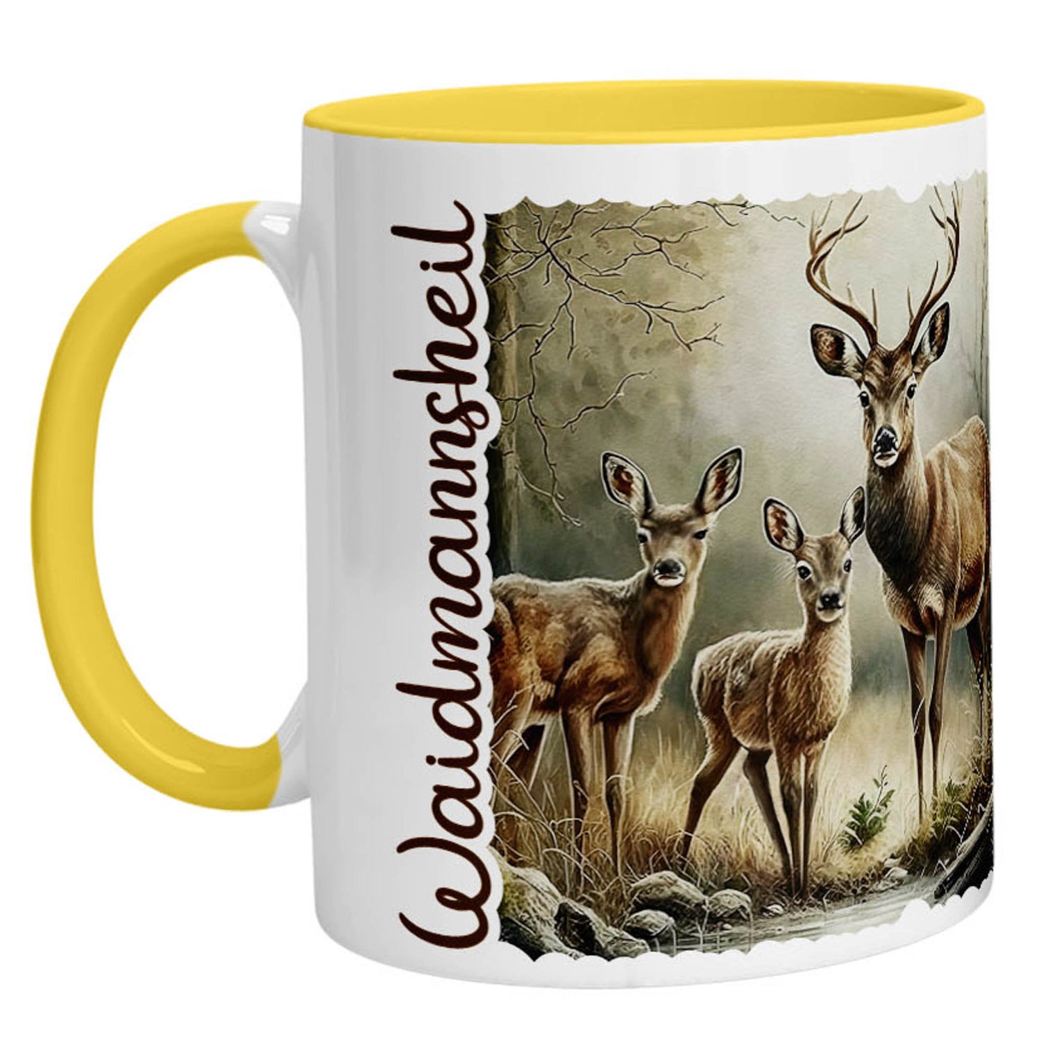 Tasse – Jaeger Waidmannsheil Hirsch Familie - Zwergenstick