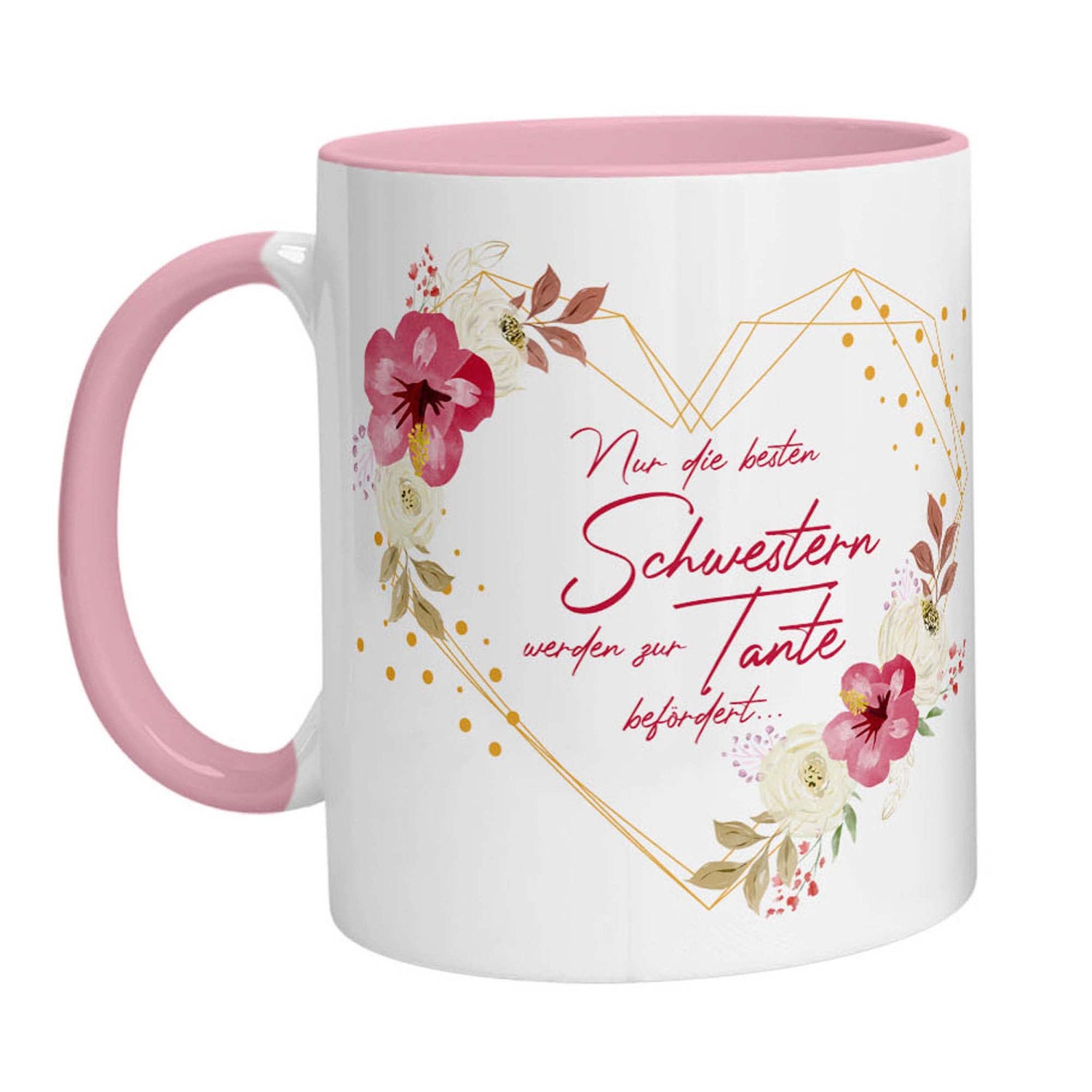 Tasse - Nur die besten Schwester werden zur Tante befördert mit Herz - Zwergenstick