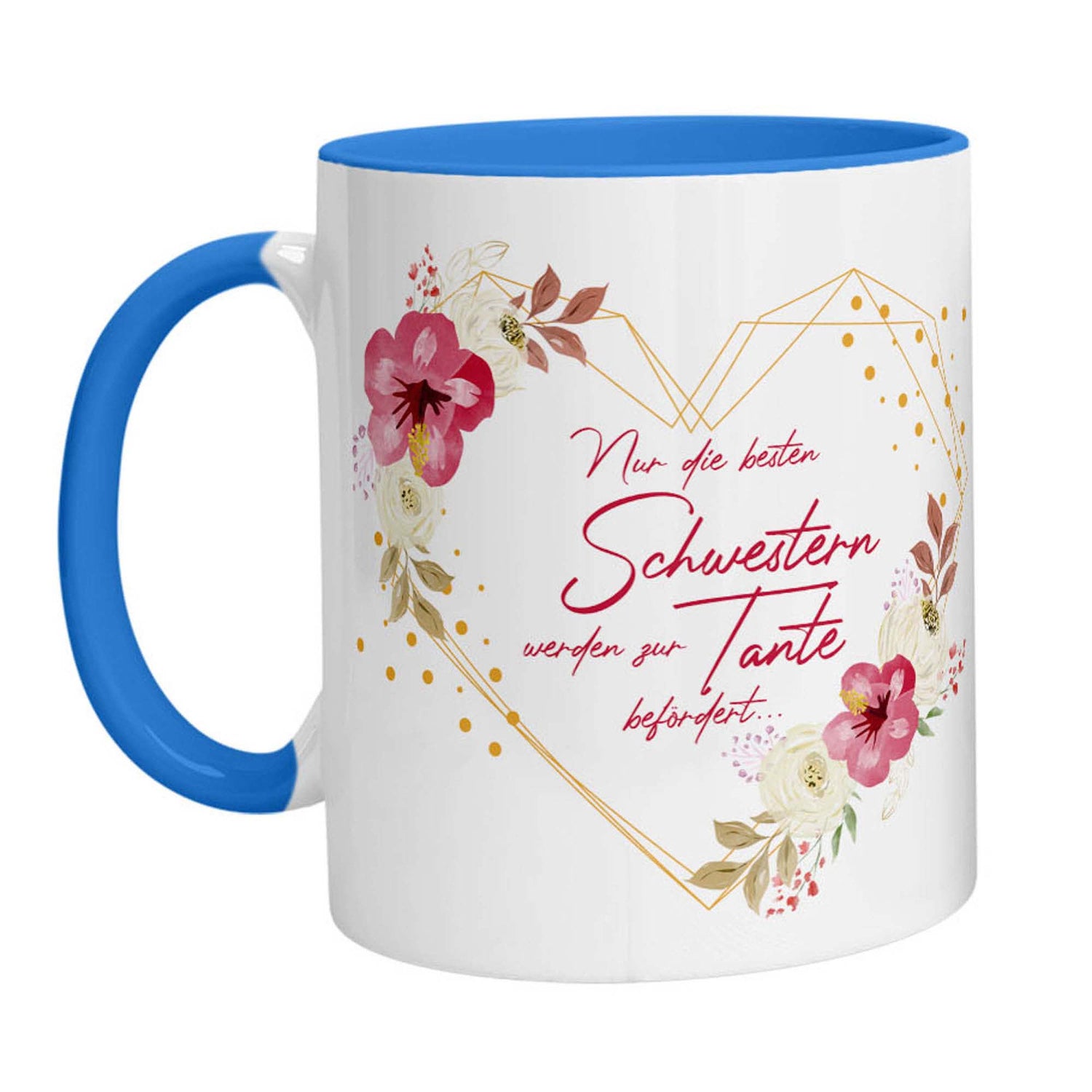 Tasse - Nur die besten Schwester werden zur Tante befördert mit Herz - Zwergenstick