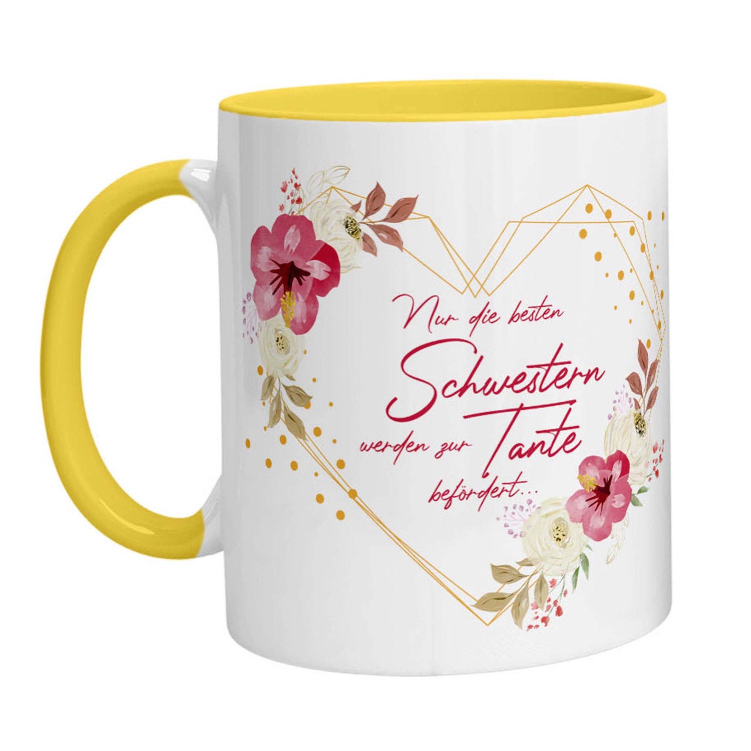 Tasse - Nur die besten Schwester werden zur Tante befördert mit Herz - Zwergenstick