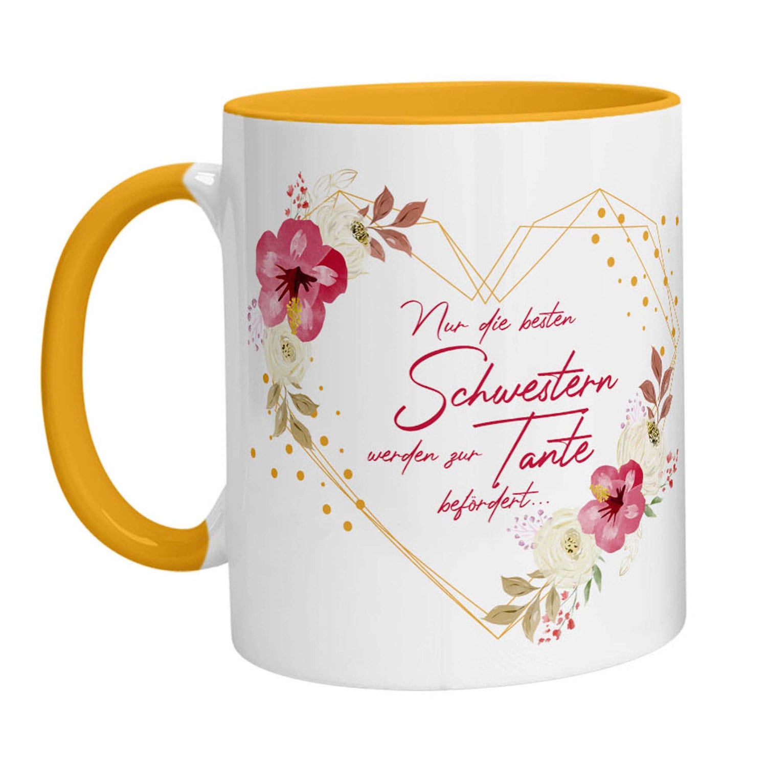 Tasse - Nur die besten Schwester werden zur Tante befördert mit Herz - Zwergenstick