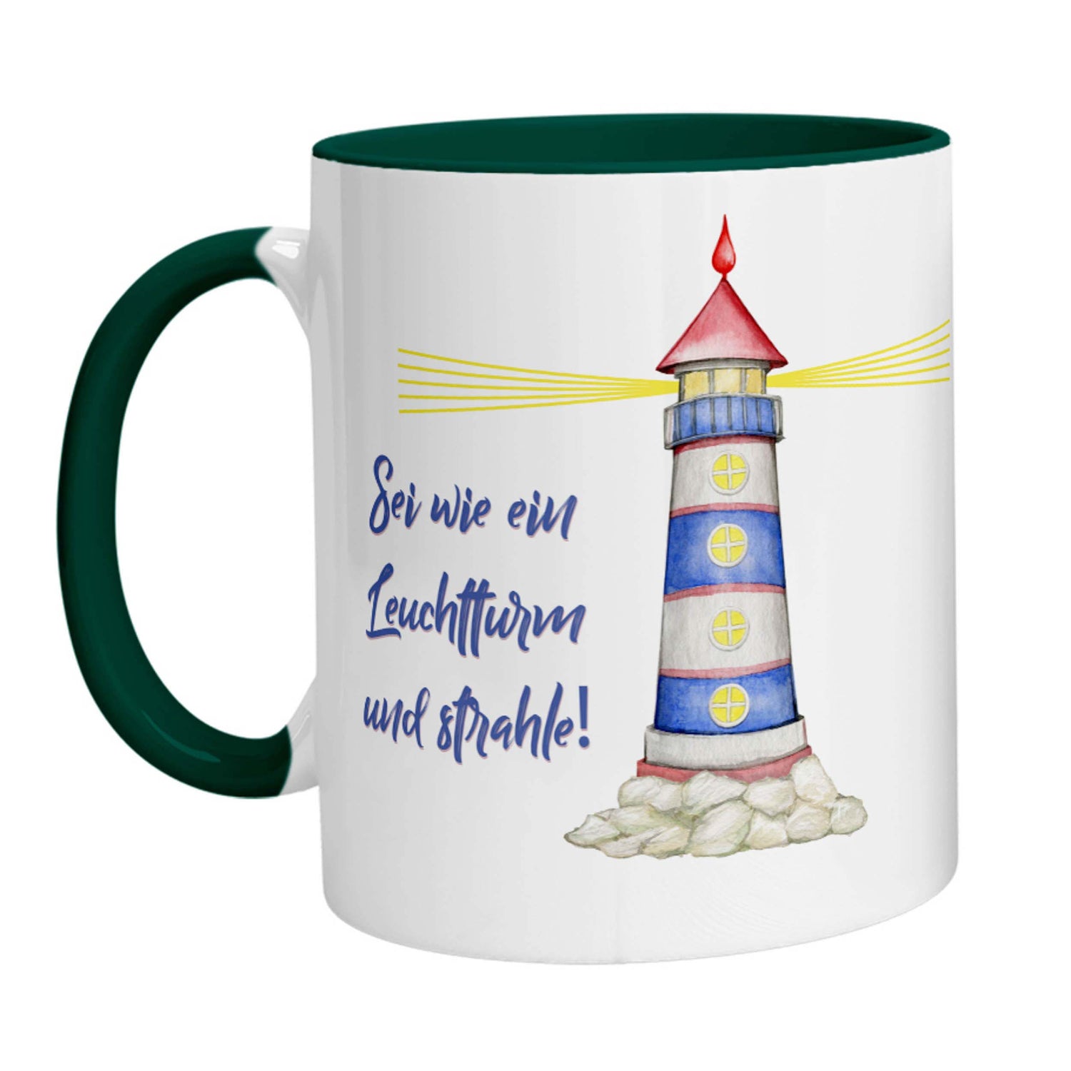 Tasse - Sei wie ein Leuchtturm und strahle! - Zwergenstick