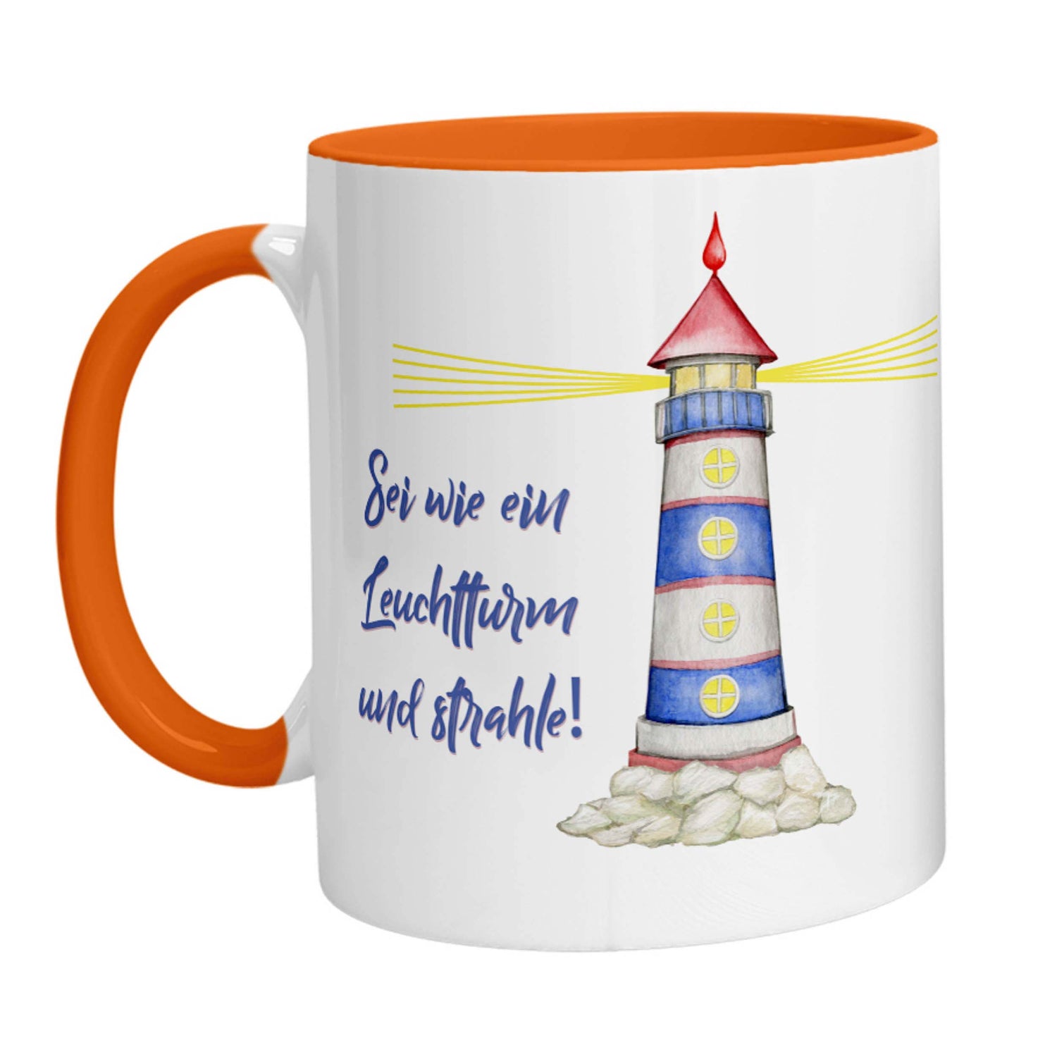 Tasse - Sei wie ein Leuchtturm und strahle! - Zwergenstick