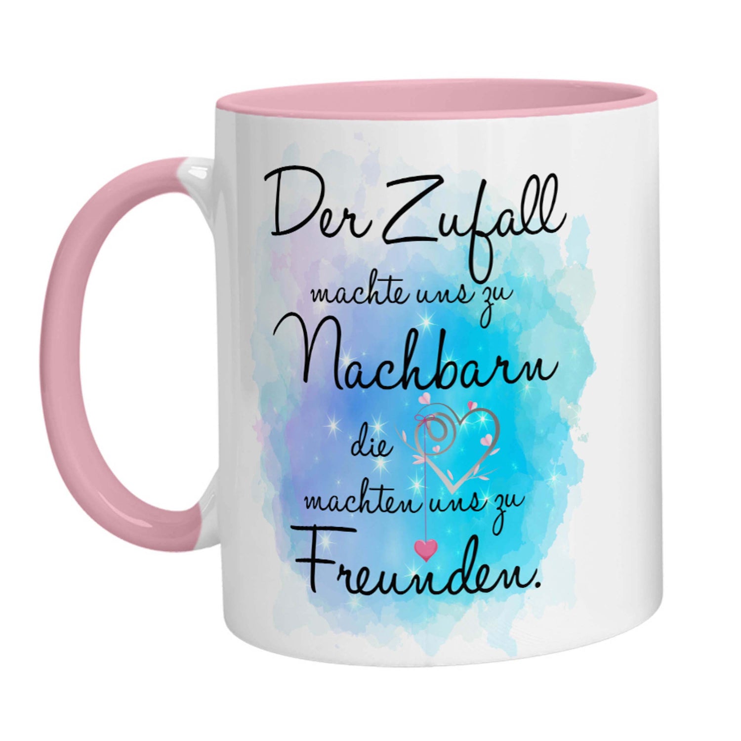Tasse - Der Zufall machte uns zu Nachbarn die Herzen machten uns zu Freunden - Zwergenstick