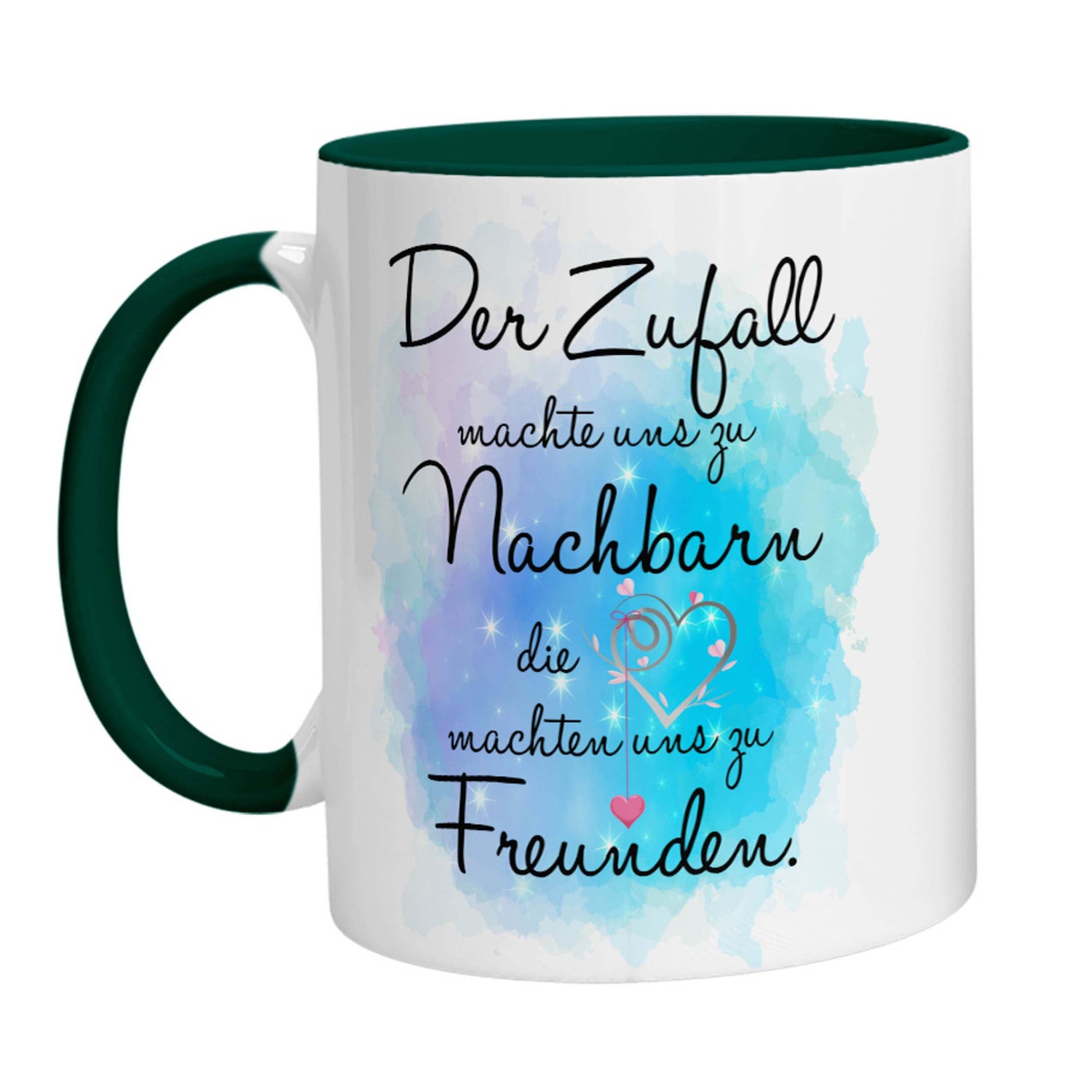 Tasse - Der Zufall machte uns zu Nachbarn die Herzen machten uns zu Freunden - Zwergenstick