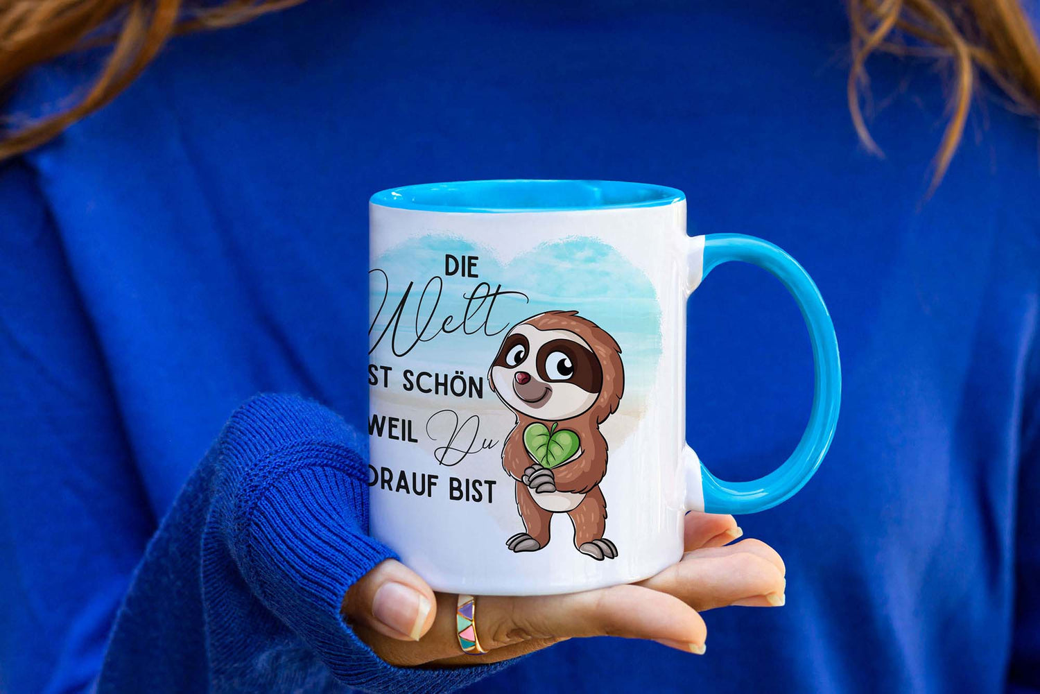 Tasse - Die Welt ist schön weil Du drauf Bist Faultier - Zwergenstick