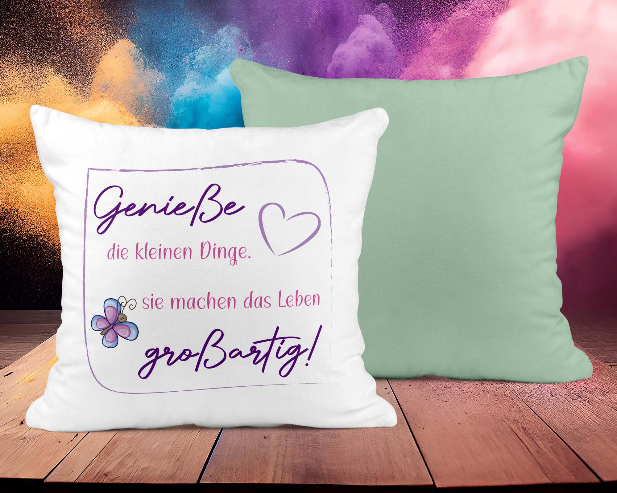 Glücksmomente Zitat - Kissen &