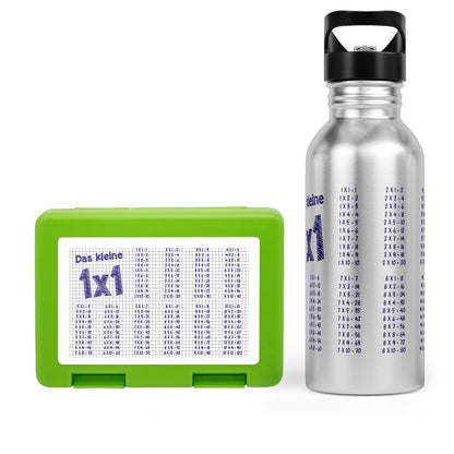 Schulstart Bundle No.1 – 1x1 Papier-Design Brotdose &amp; Trinkflasche
