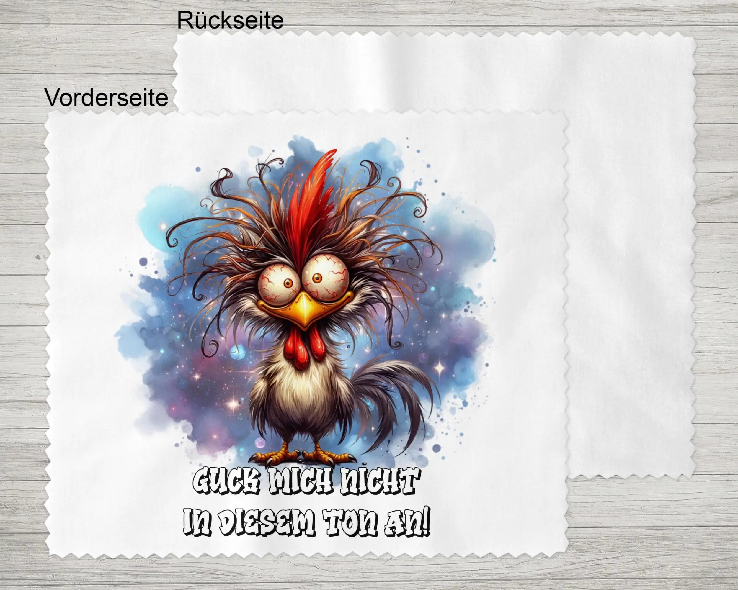 Brillenputztuch Guck mich nicht in diesem Ton an Huhn
