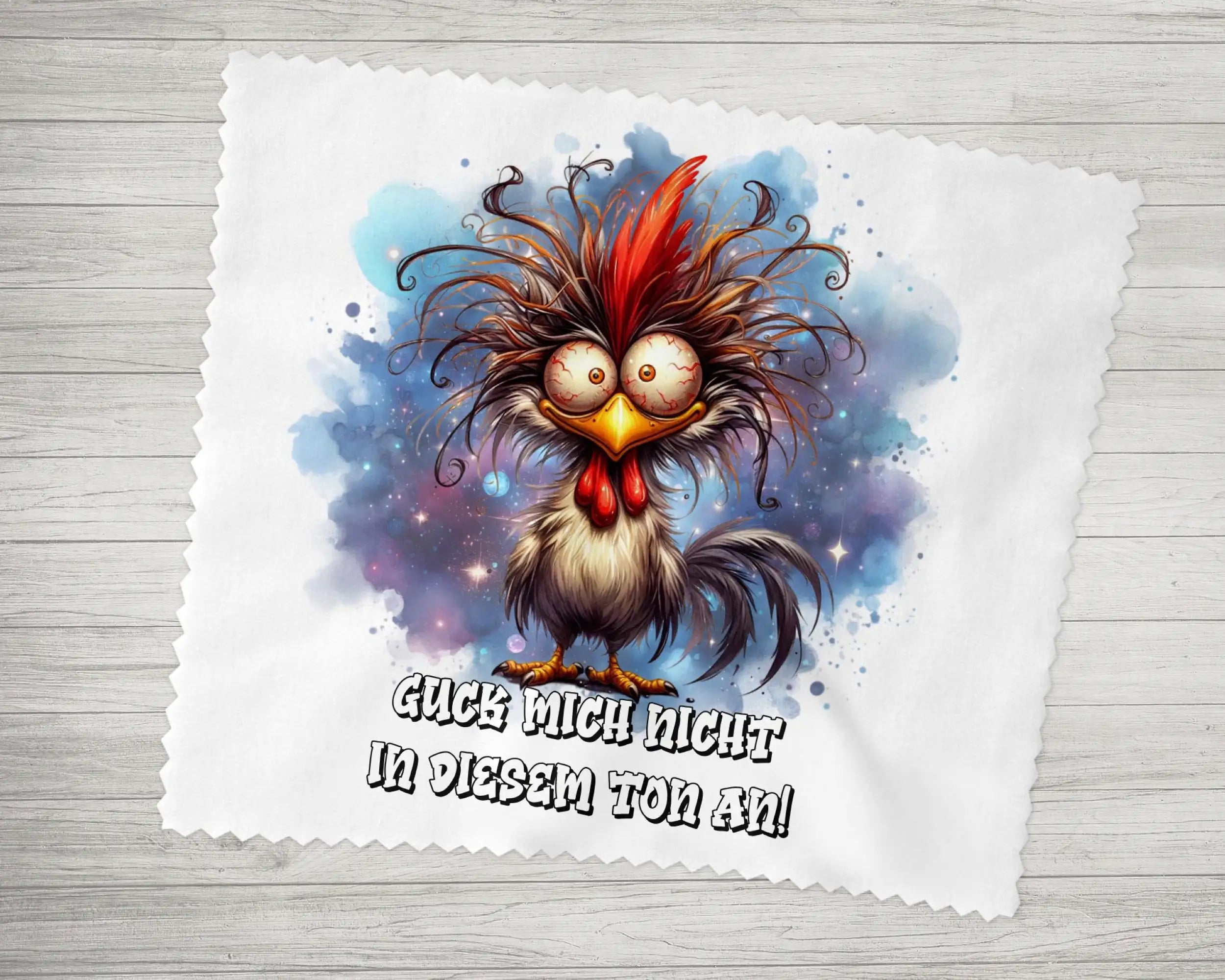 Brillenputztuch Guck mich nicht in diesem Ton an Huhn