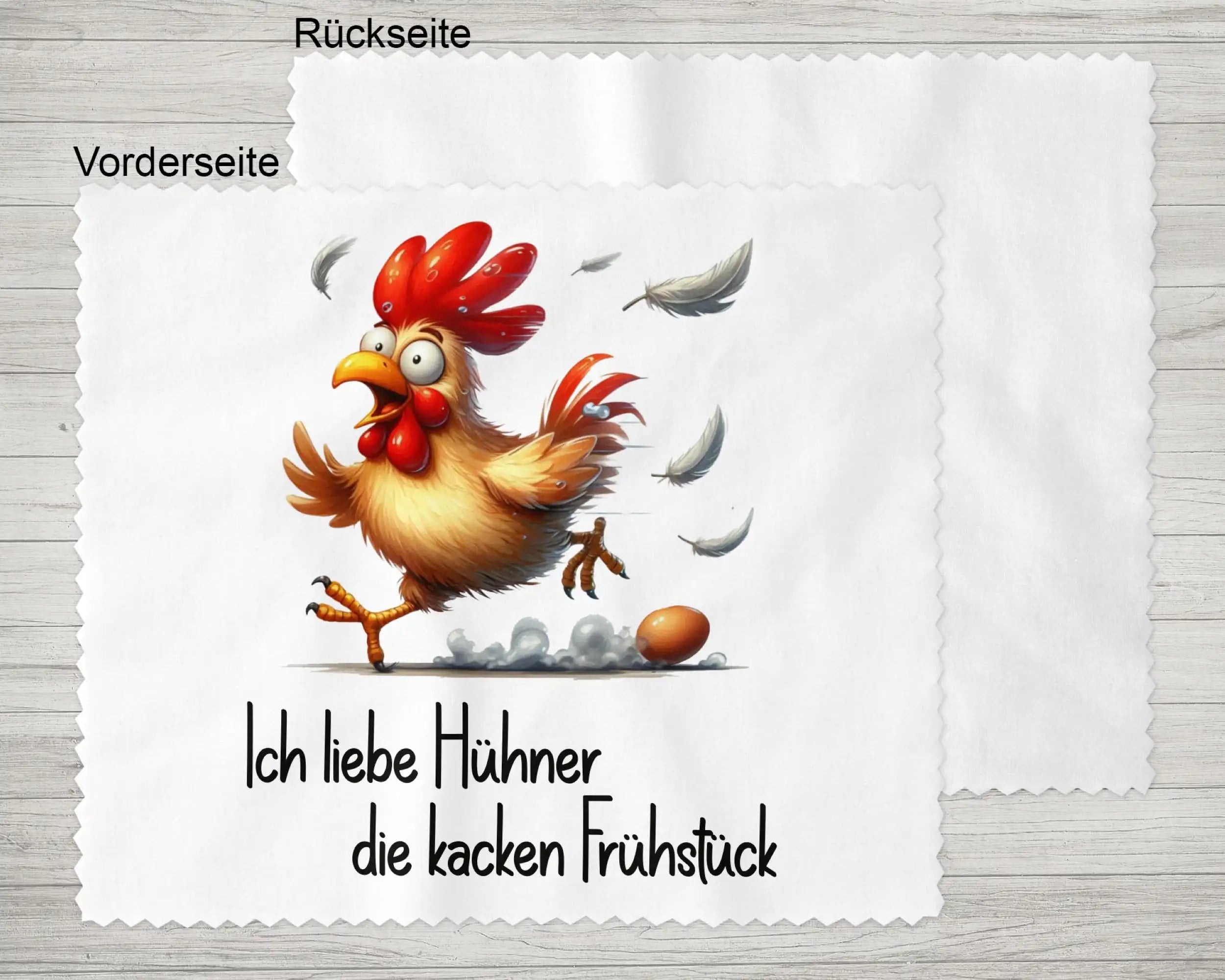 Brillenputztuch Ich liebe Hühner die kacken Frühstück