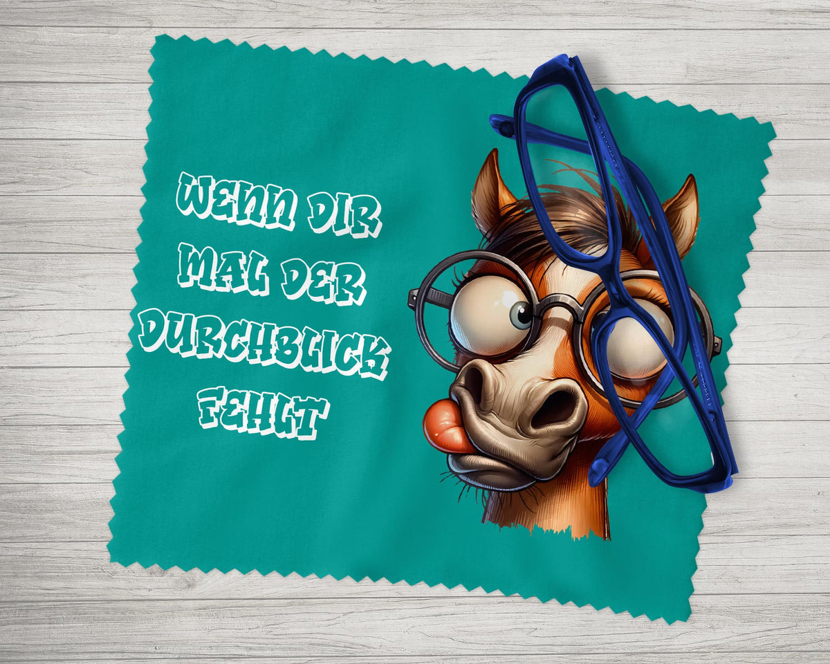 Brillenputztuch - Objektivtuch Der Durchblick fehlt Pferd
