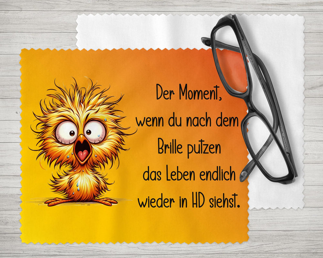 Brillenputztuch - Objektivtuch Das Leben in HD Küken