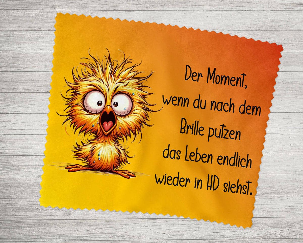 Brillenputztuch - Objektivtuch Das Leben in HD Küken