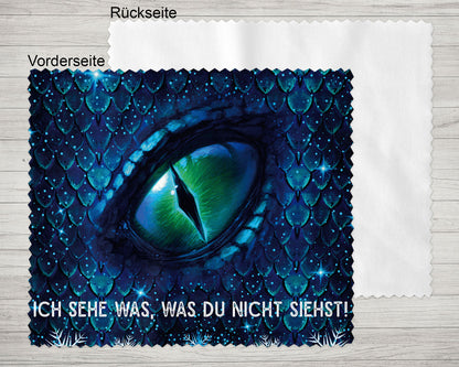 Brillenputztuch - Objektivtuch Drachenauge Blau