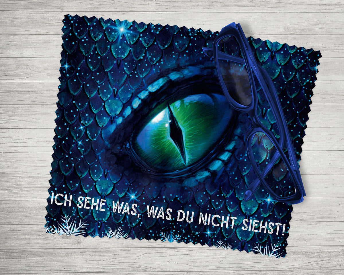 Brillenputztuch - Objektivtuch Drachenauge Blau