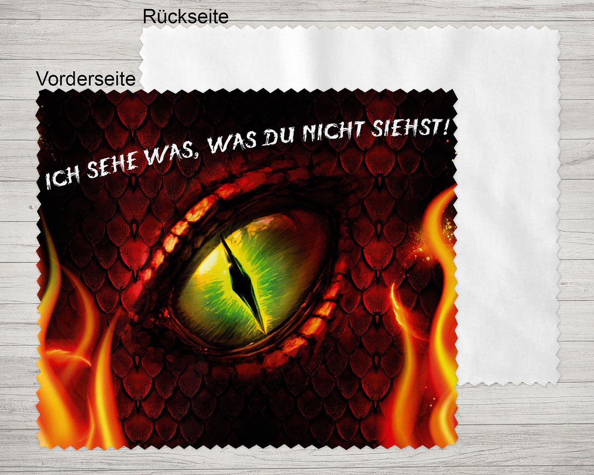 Brillenputztuch - Objektivtuch Drachenauge Rot