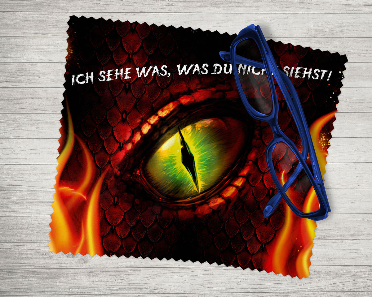 Brillenputztuch - Objektivtuch Drachenauge Rot