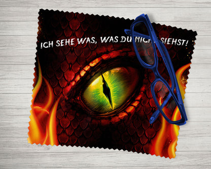 Brillenputztuch - Objektivtuch Drachenauge Rot