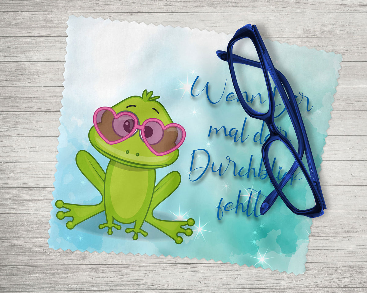 Brillenputztuch - Objektivtuch Wenn Dir mal der Durchblick fehlt Frosch