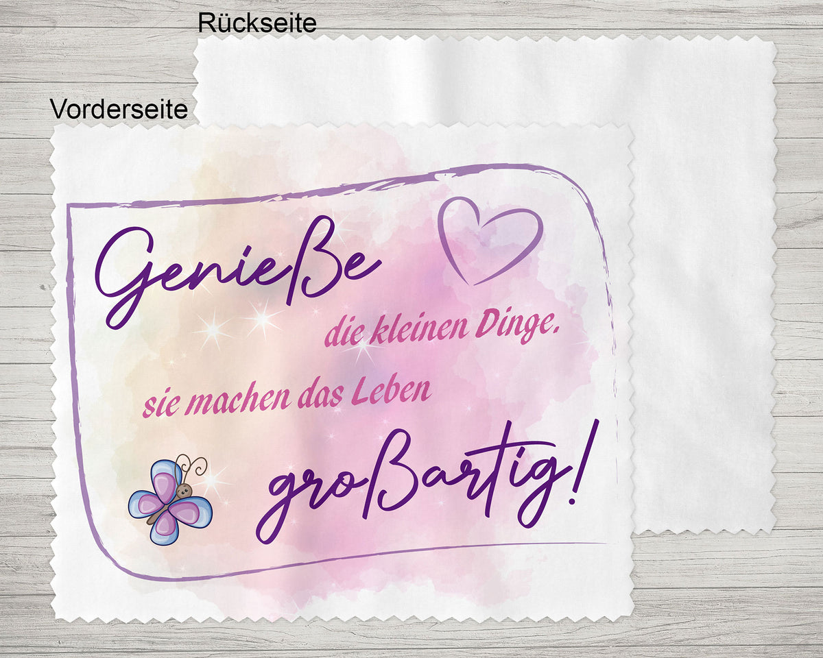 Brillenputztuch - Objektivtuch Genieße die kleinen Dinge