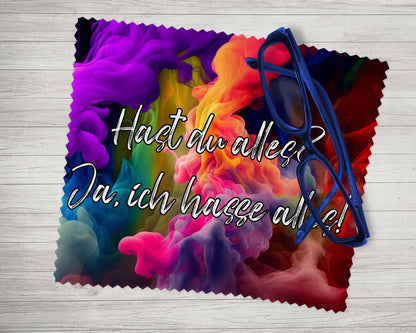 Brillenputztuch - Objektivtuch Hast Du alles? Ja ich hasse alles!