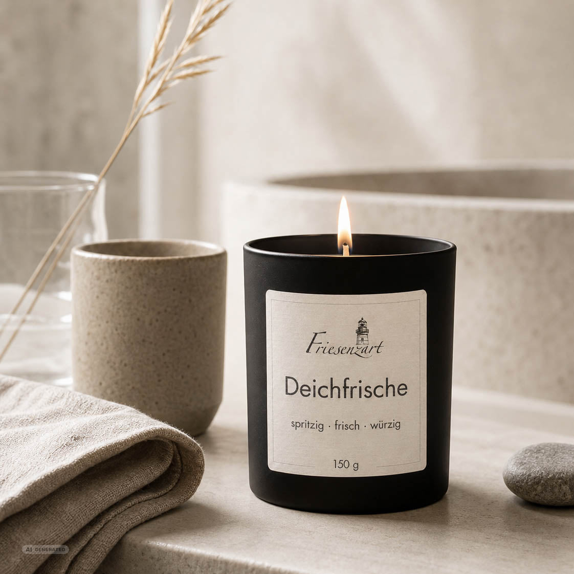 Duftkerze Deichfrische spritzig · frisch · würzig