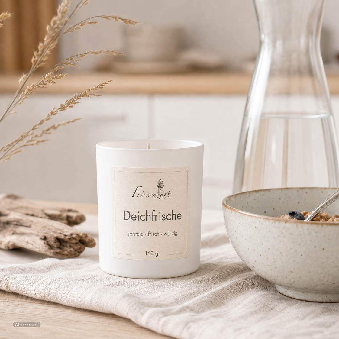 Duftkerze Deichfrische spritzig · frisch · würzig