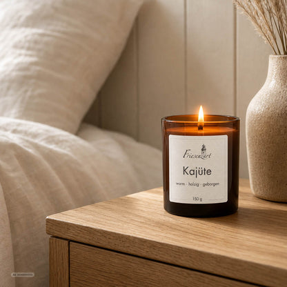 Duftkerze Kajüte warm · holzig · geborgen