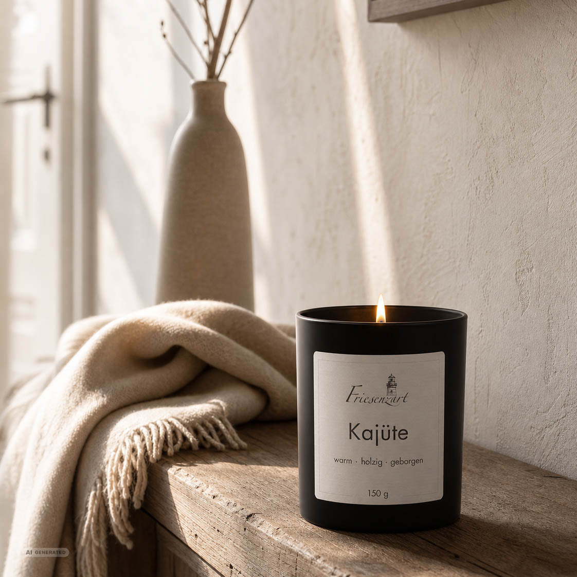 Duftkerze Kajüte warm · holzig · geborgen