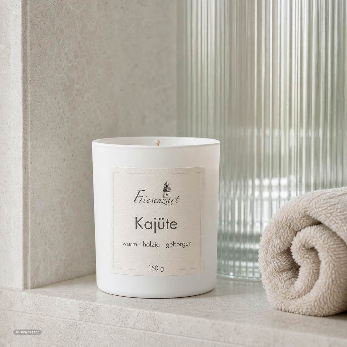 Duftkerze Kajüte warm · holzig · geborgen