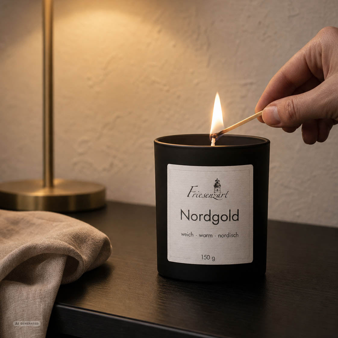Duftkerze Nordgold weich · warm · nordisch