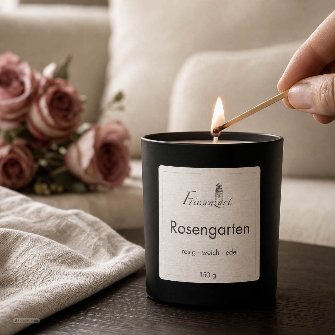 Duftkerze Rosengarten rosig · weich · edel
