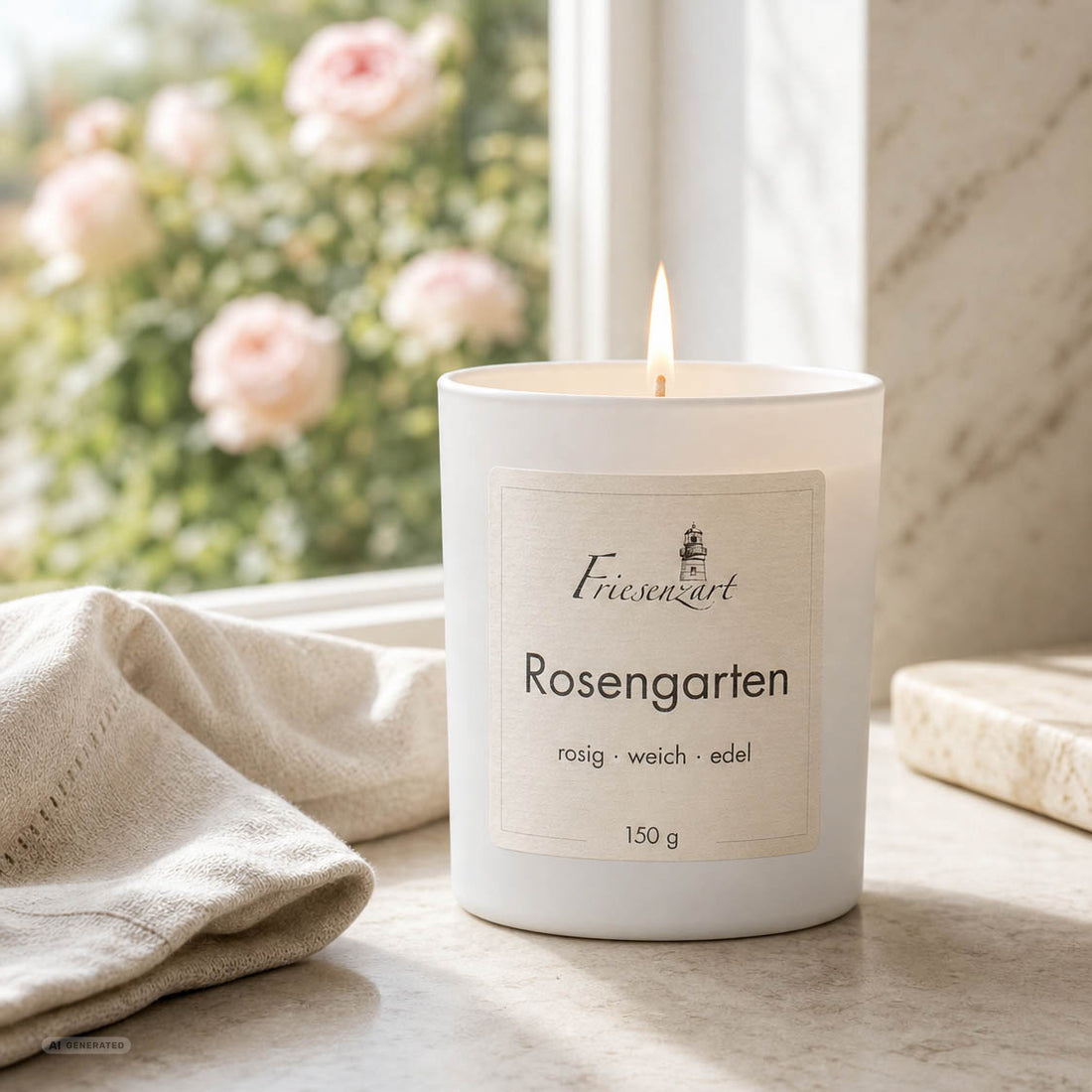 Duftkerze Rosengarten rosig · weich · edel