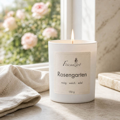 Duftkerze Rosengarten rosig · weich · edel
