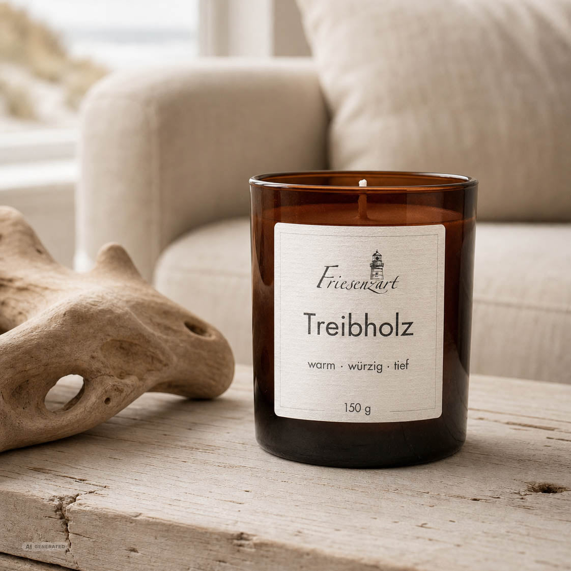 Duftkerze Treibholz warm · würzig · tief