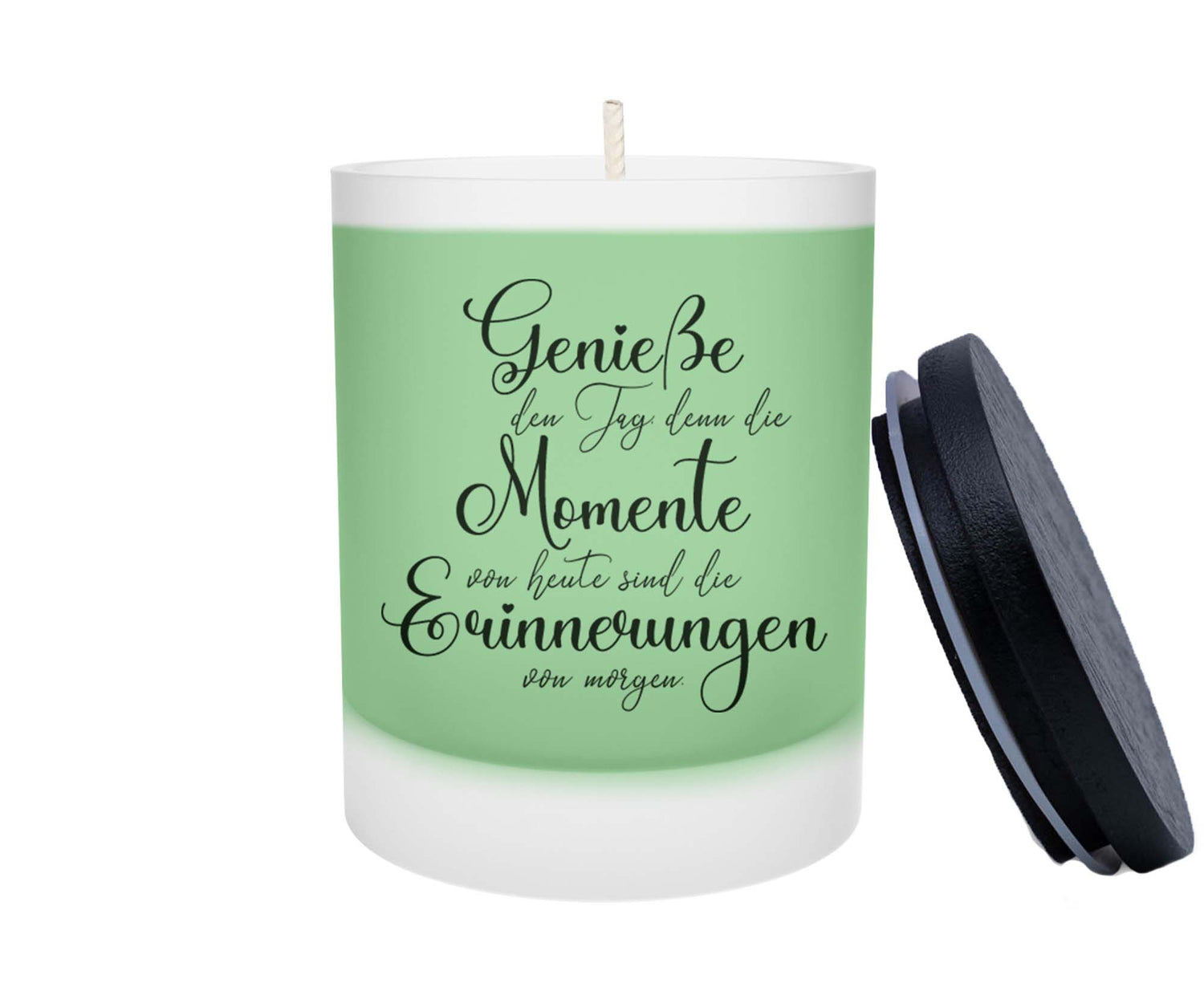Duftkerze - Genieße den Tag denn die Momente von heute sind die Erinnerungen von morgen