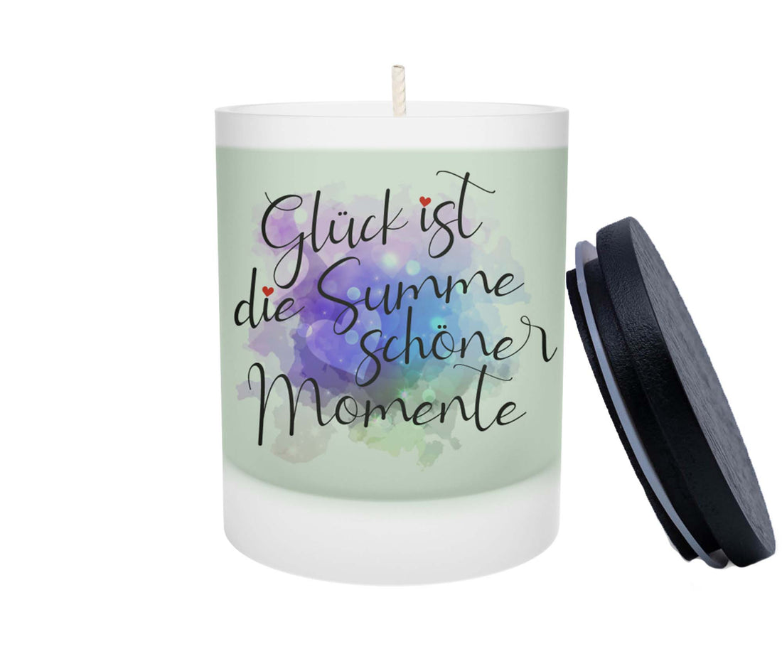 Duftkerze - Glück ist die Summe schöner Momente (Blau)