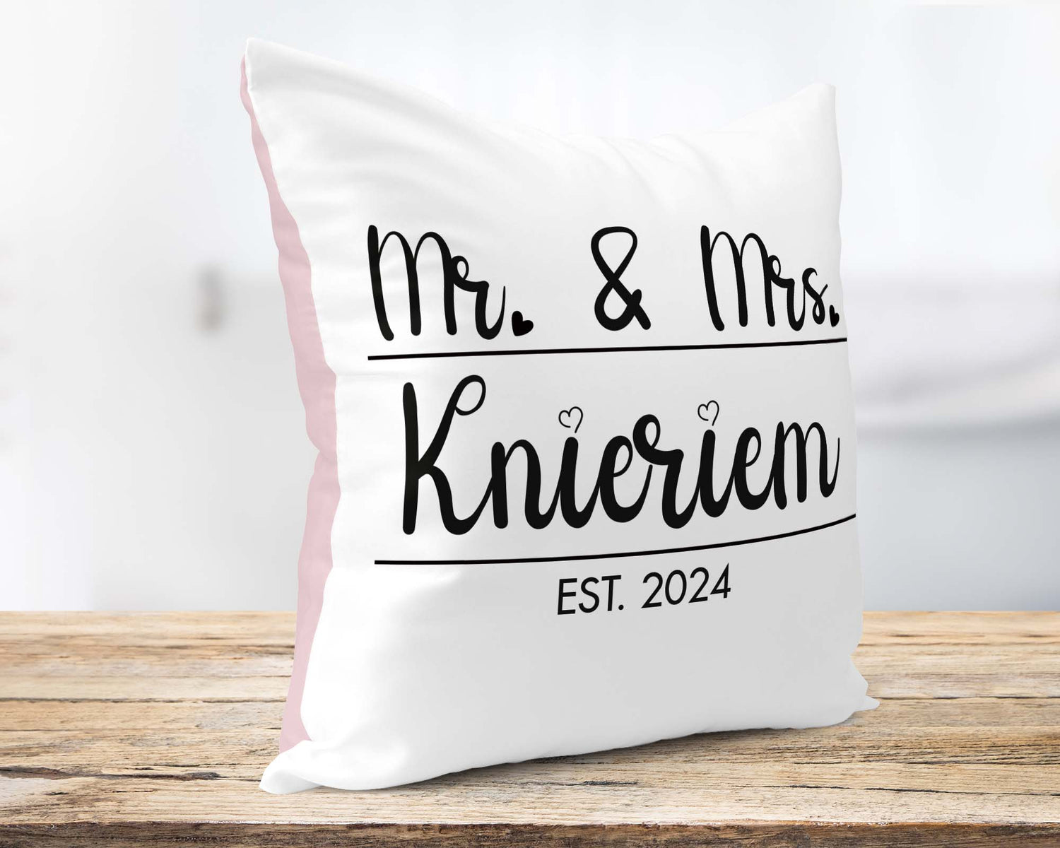 Hochzeitkissen Mr. &amp; Mrs. - Personalisierbar mit Namen und Hochzeitsdatum - Zwergenstick