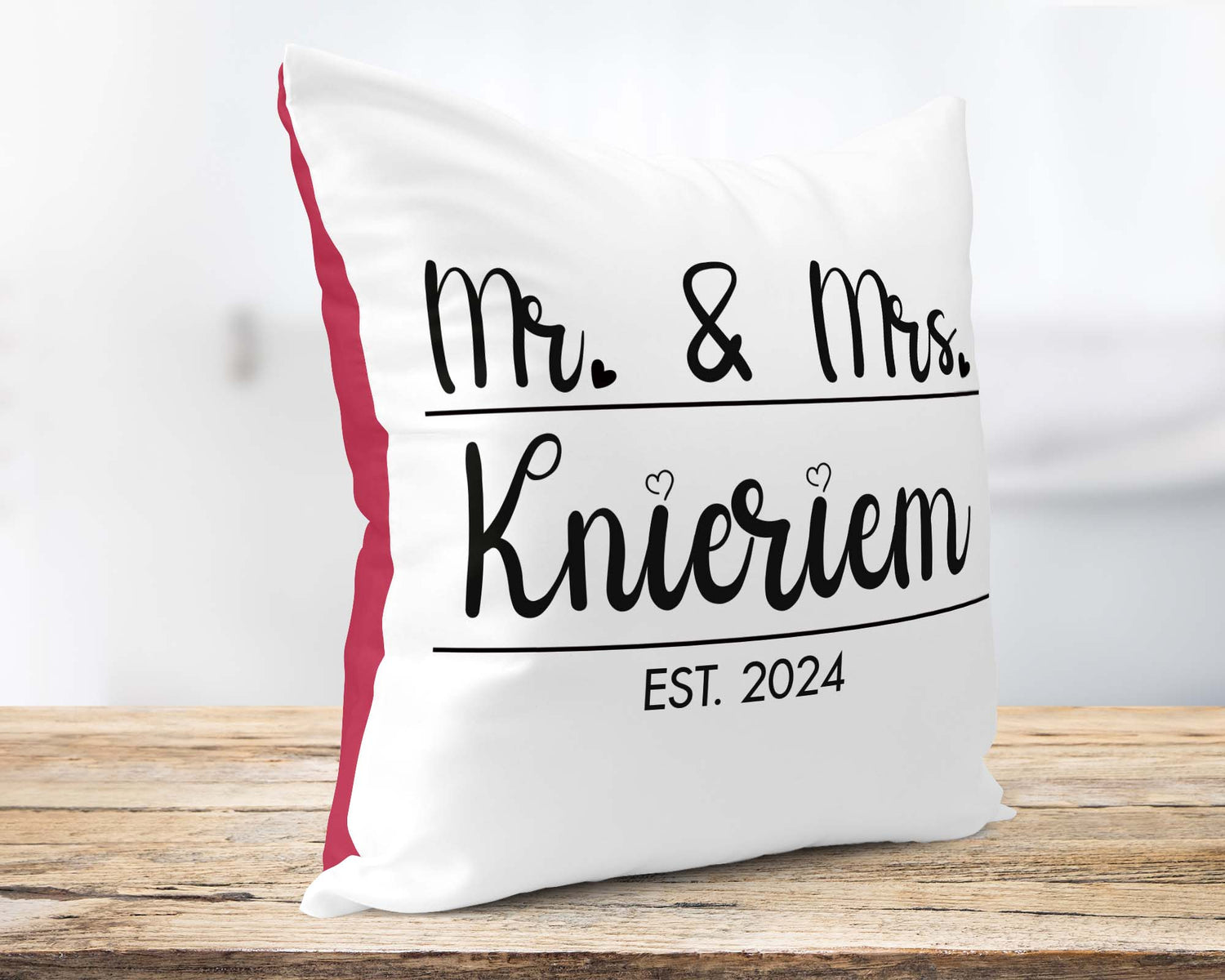 Hochzeitkissen Mr. &amp; Mrs. - Personalisierbar mit Namen und Hochzeitsdatum - Zwergenstick