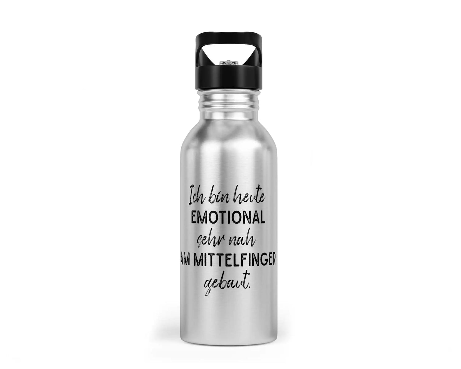 Trinkflasche mit Trinkhalm - Ich bin heute Emotional sehr nah am Mittelfinger gebaut