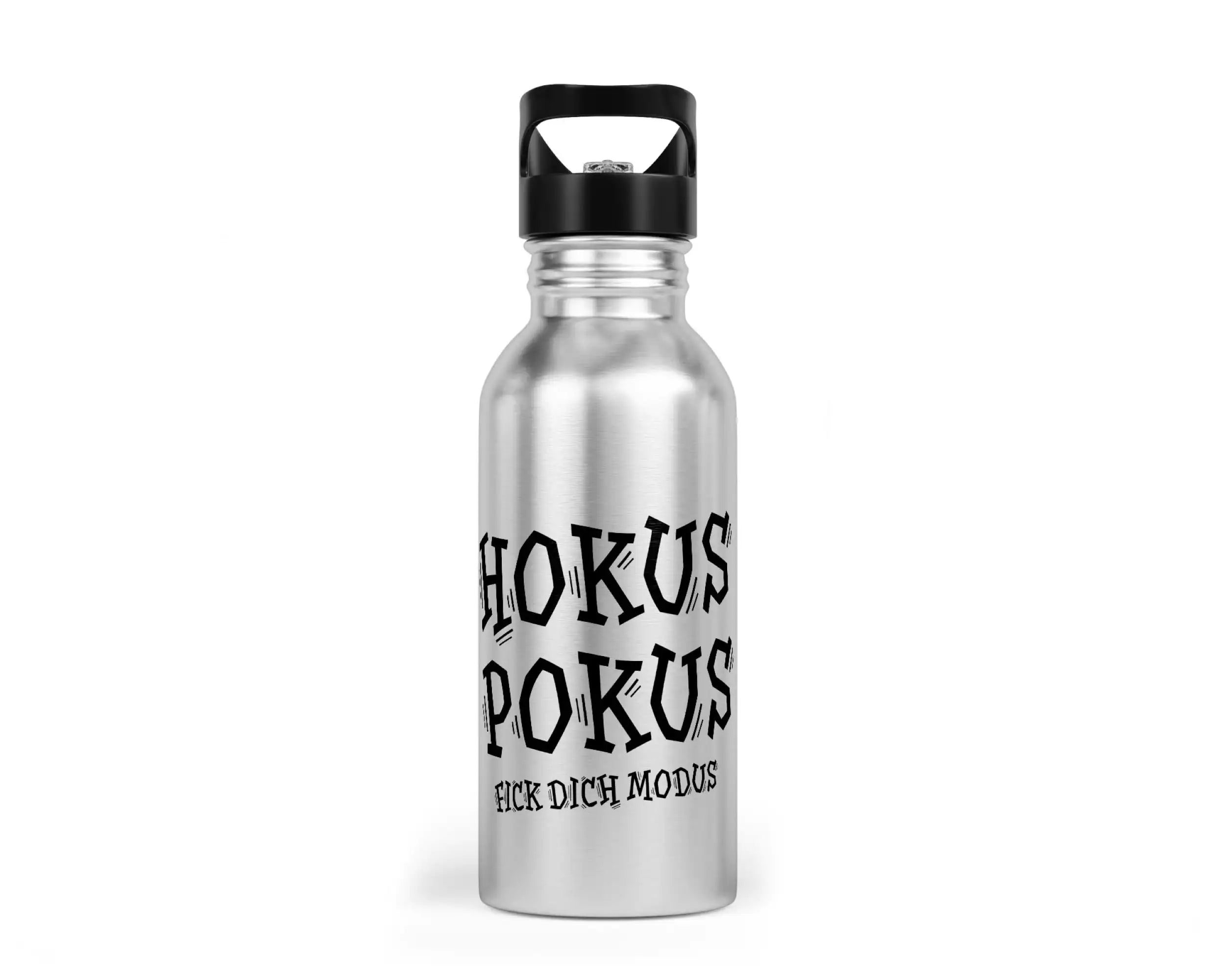 Trinkflasche mit Trinkhalm - Hokus Pokus fick Dich Modus
