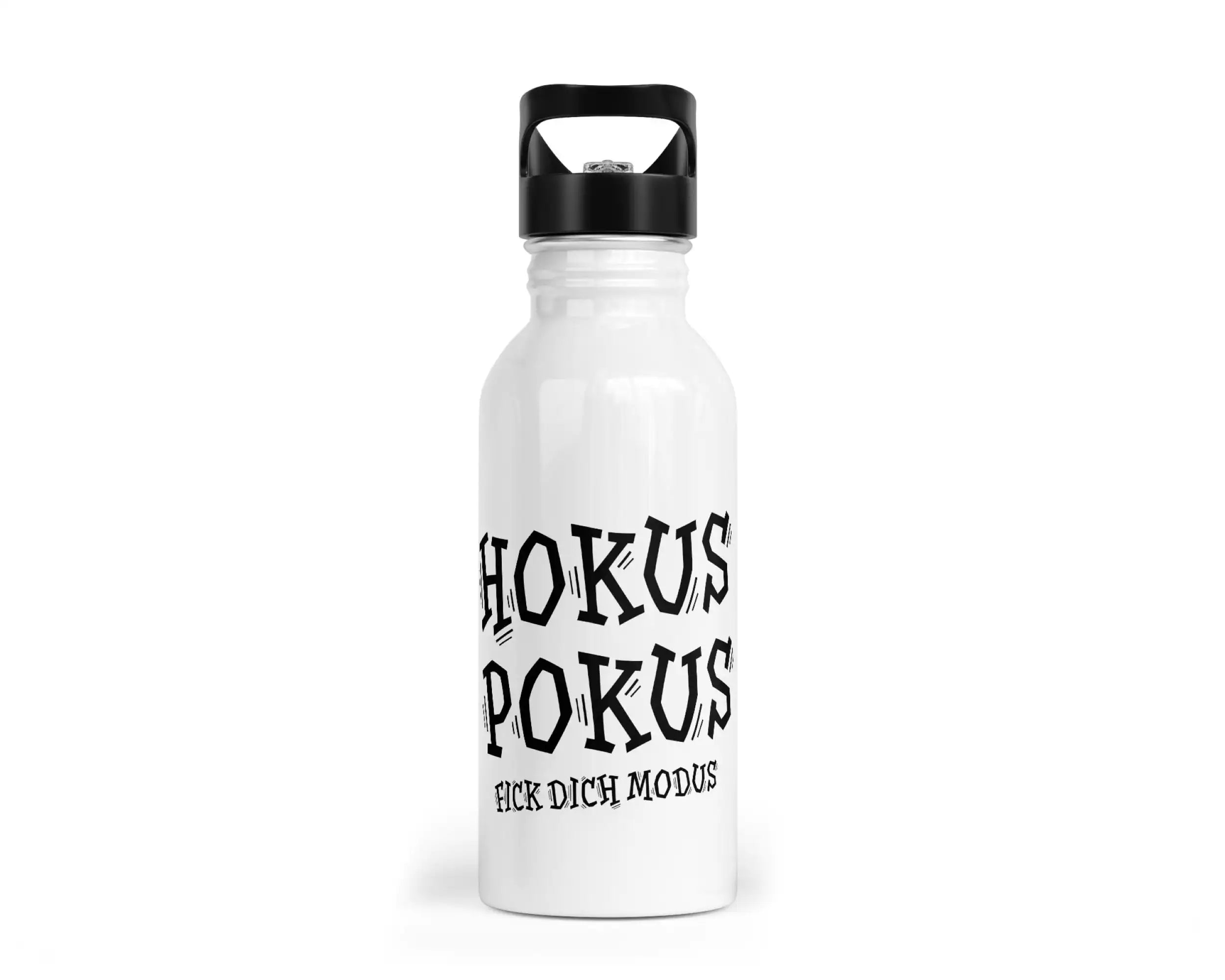 Trinkflasche mit Trinkhalm - Hokus Pokus fick Dich Modus