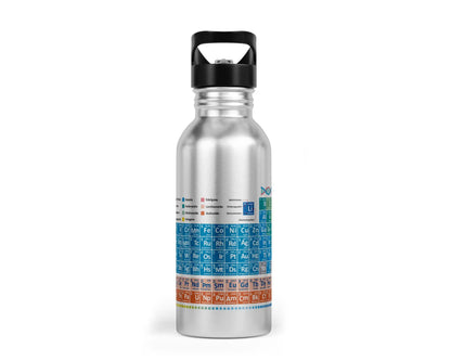 Trinkflasche mit Trinkhalm - Periodensystem
