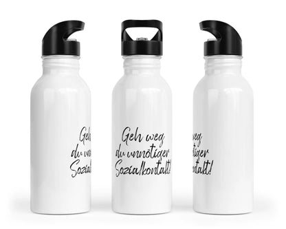 Trinkflasche mit Trinkhalm - Geh weg du unnötiger Sozialkontakt!
