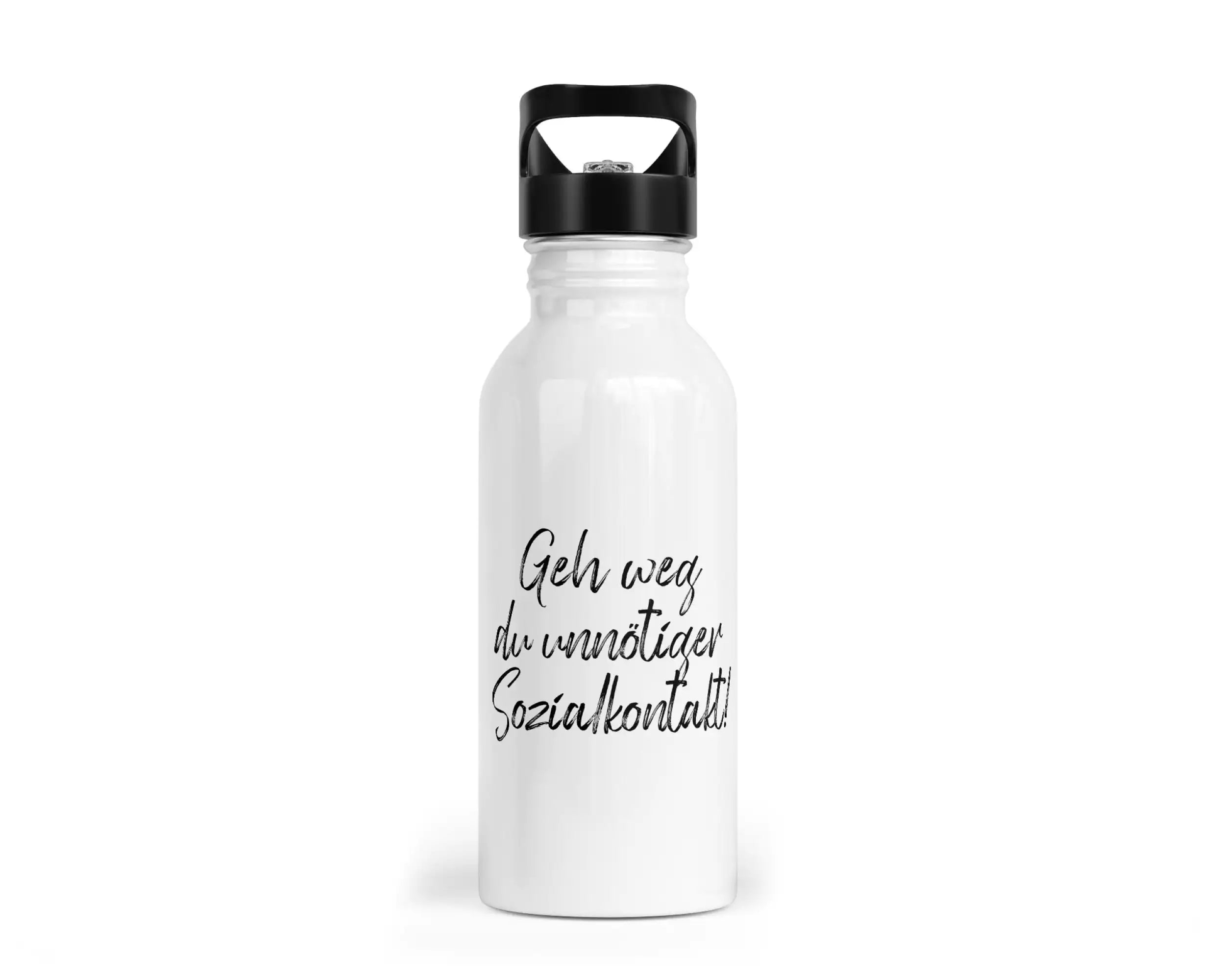 Trinkflasche mit Trinkhalm - Geh weg du unnötiger Sozialkontakt!