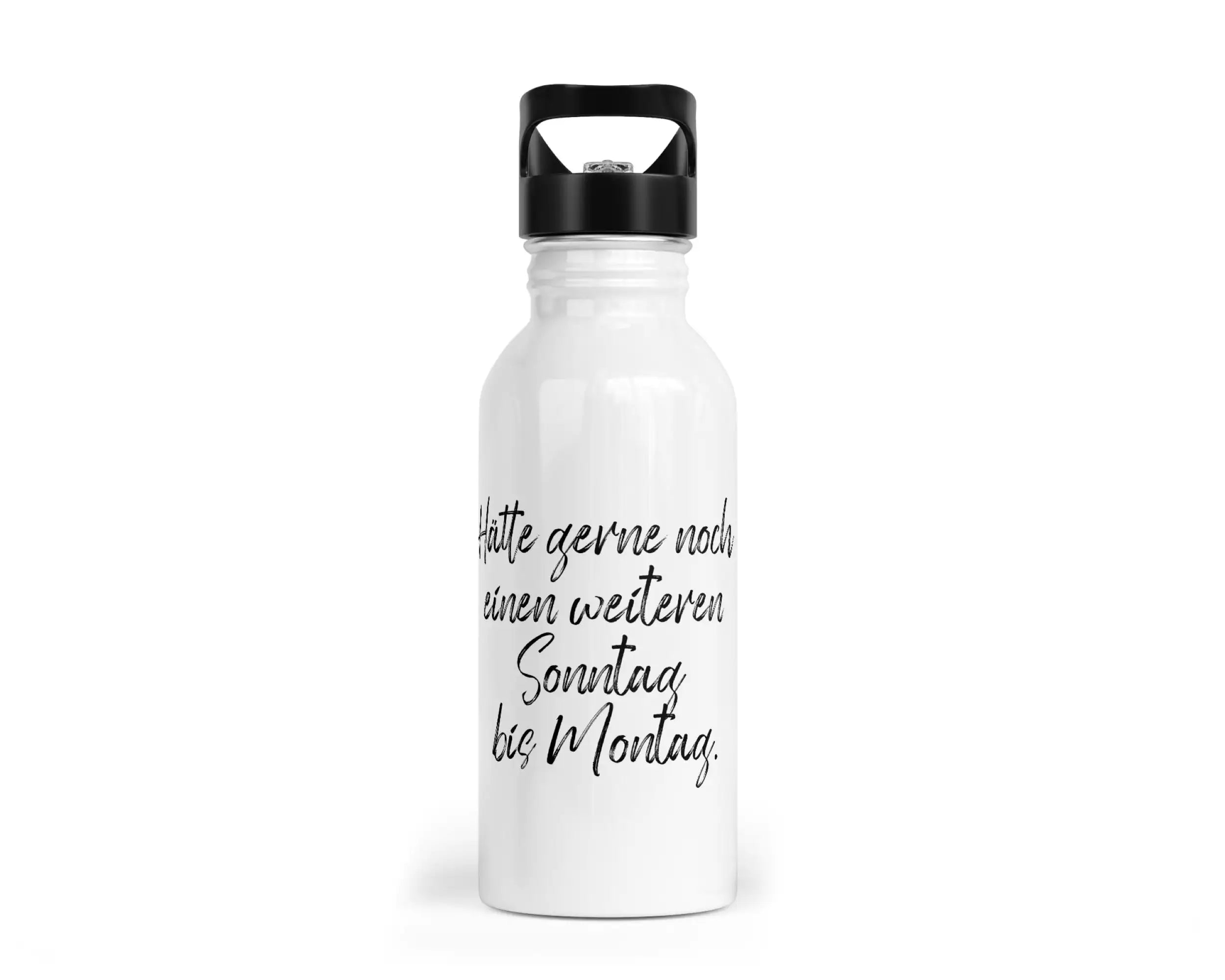 Trinkflasche mit Trinkhalm - Hätte gerne noch einen weiteren Sonntag bis Montag